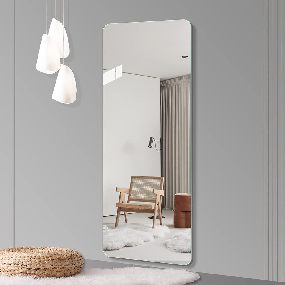 Full Body round corner mirror for Living Room Bedroom Cloakroom Wall hanging with hanging hole High quality 5mm silver mirror Explosion-proof glass