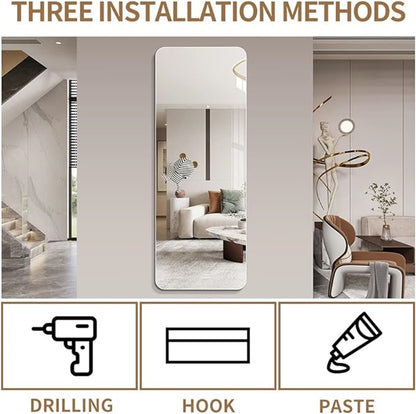 Full Body round corner mirror for Living Room Bedroom Cloakroom Wall hanging with hanging hole High quality 5mm silver mirror Explosion-proof glass