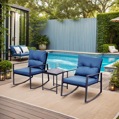 3-Piece Outdoor Set – Sturdy Frame, Waterproof Chairs & Tempered Glass Table Y-B02