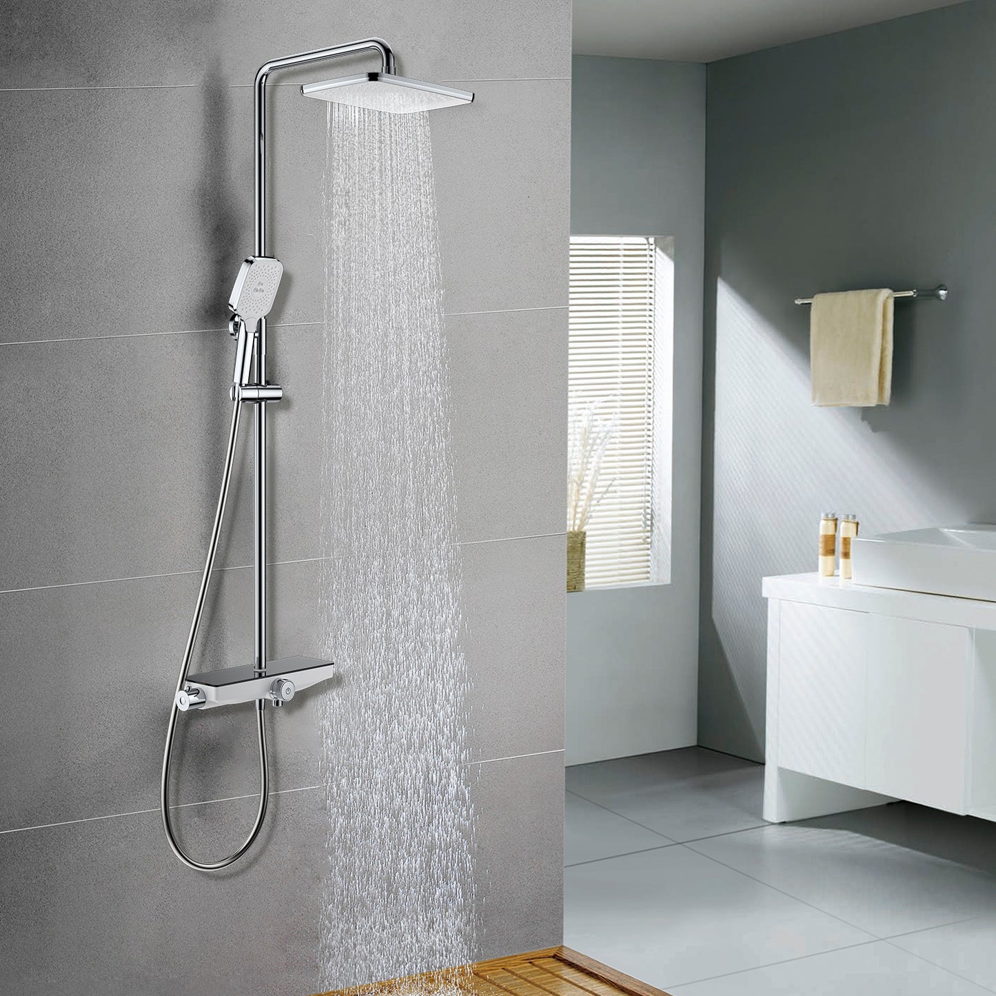 3-Function Shower Set with Copper Body & Zinc Alloy Handle