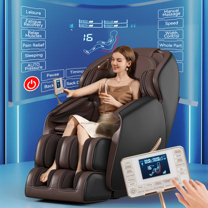 Full-Body Smart Massage Chair with 3D Kneading, Heat & Adjustable Fit C300