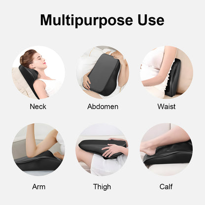 Ergonomic 3D Kneading Massage Cushion with Heat & Adjustable Intensity