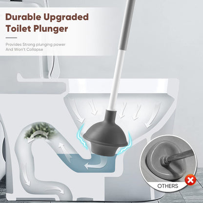 2-in-1 Toilet Brush & Plunger Set – Deep Cleaning with Scratch-Free Design
