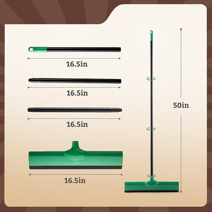 Green Silicone Squeegee – Adjustable Handle & Static-Attracting Edge for Hair & Dust