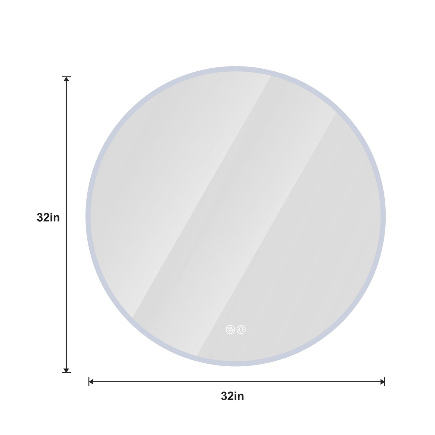 Frameless Round Bathroom Mirror with Light YL026