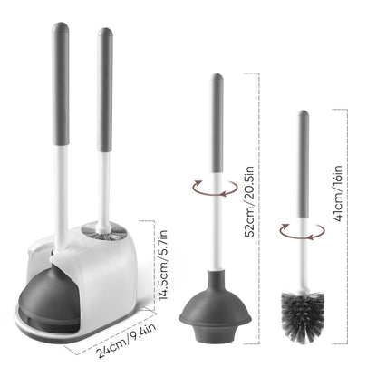 2-in-1 Toilet Brush & Plunger Set – Deep Cleaning with Scratch-Free Design