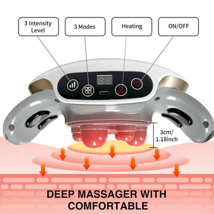 Wireless Heated Abdominal Massager with 3D Kneading & Adjustable Intensity