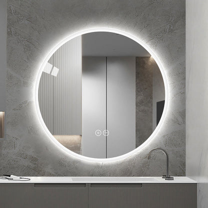 Frameless Round Bathroom Mirror with Light YL026