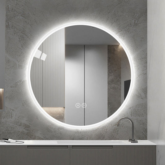 Frameless Round Bathroom Mirror with Light YL026