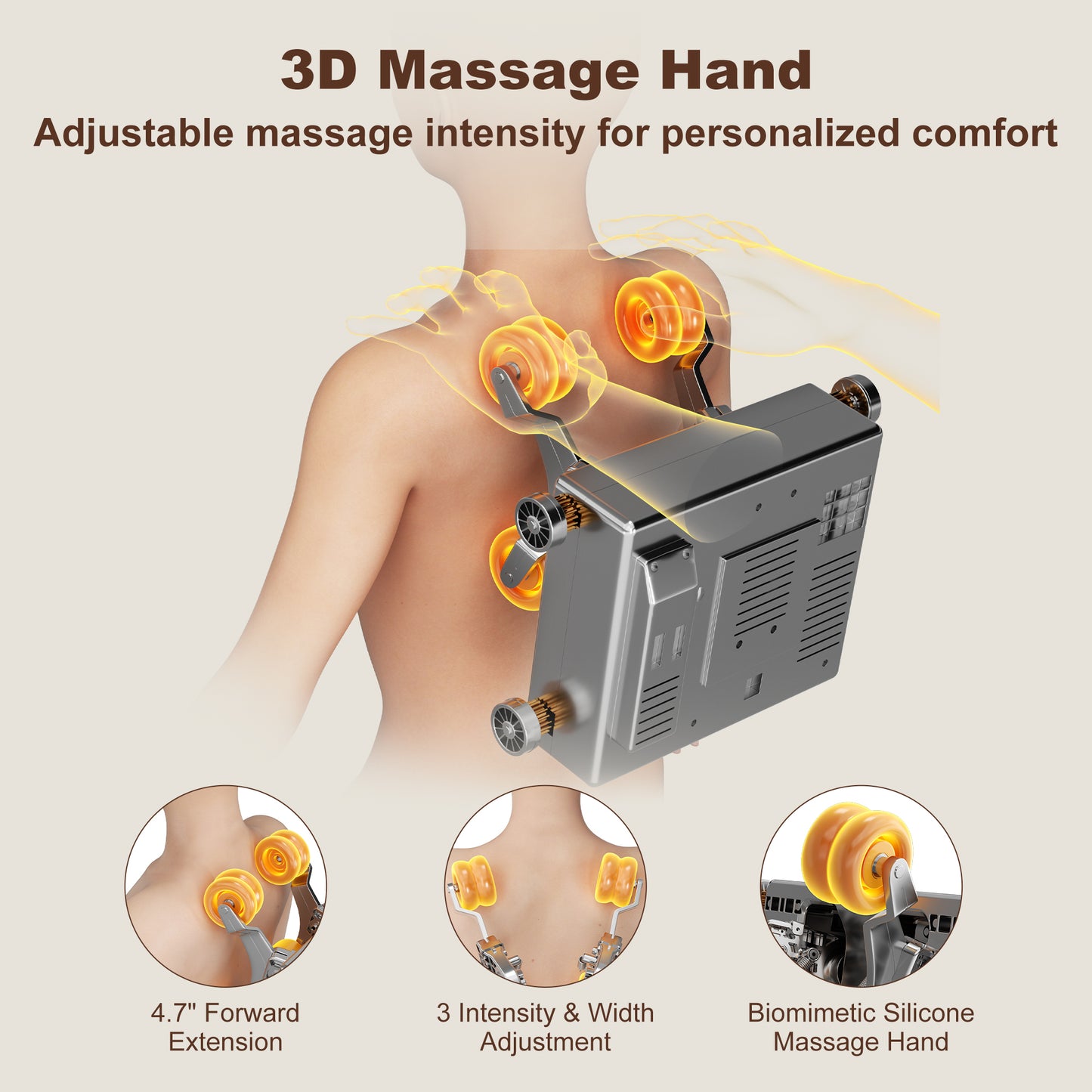 Full-Body Smart Massage Chair with 3D Kneading, Heat & Adjustable Fit C300