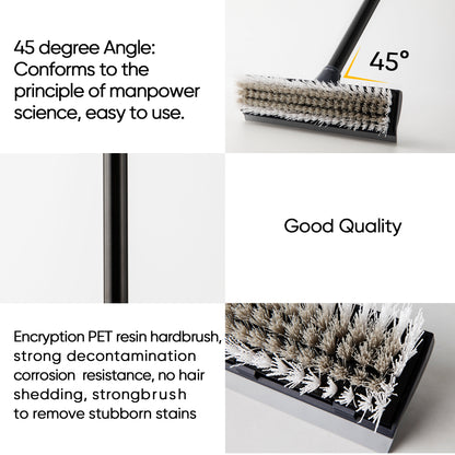 2-in-1 Cleaning Brush – Durable PP Bristles & Rubber Squeegee for Multi-Surface Cleaning