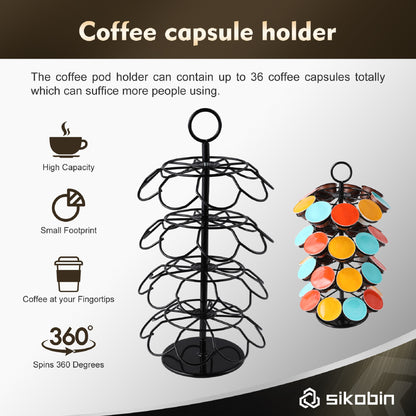 360° Rotating Coffee Bean Rack – Space-Saving, Durable & Easy Access Design