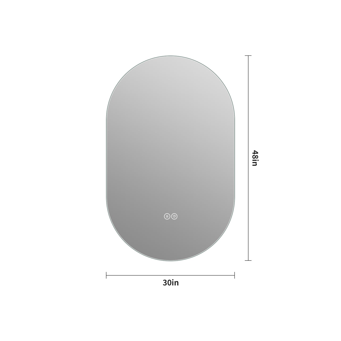 48*30 inch Smart Wall Mounted LED Touch Screen Anti-fog Mirror Bathroom Mirror, Barber Shop Mirror