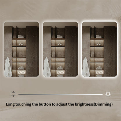 Frameless Rounded Bathroom Mirror with 3-Color Dimming & Heat Rear Window LY-03