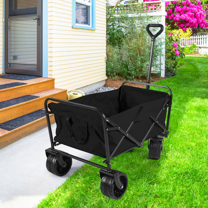All-Terrain Folding Cart with Adjustable Handle & Dual Brakes