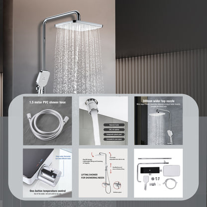 3-Function Shower Set with Copper Body & Zinc Alloy Handle