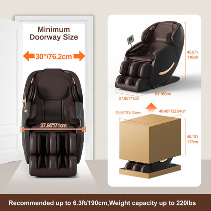 Full-Body Smart Massage Chair with 3D Kneading, Heat & Adjustable Fit C300