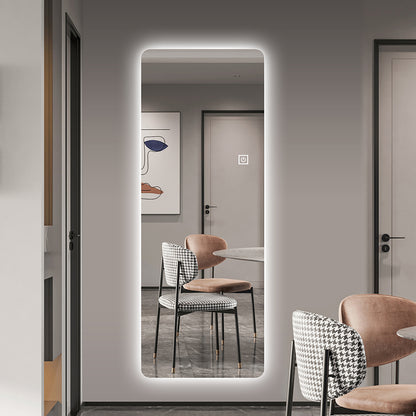 Wall-Mounted Rimless Dress Mirror with Integrated Lighting and Single-Button Control LY-14