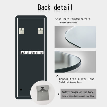 Wall-Mounted Rimless Dress Mirror with Integrated Lighting and Single-Button Control LY-14