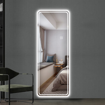 65" Sleek Rimless Dress Mirror with Integrated Lighting & Single-Button Control LY-15