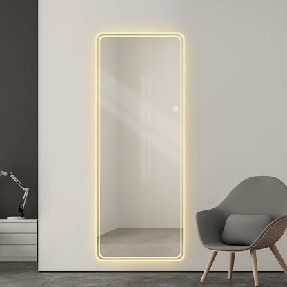 65" Sleek Rimless Dress Mirror with Integrated Lighting & Single-Button Control LY-15