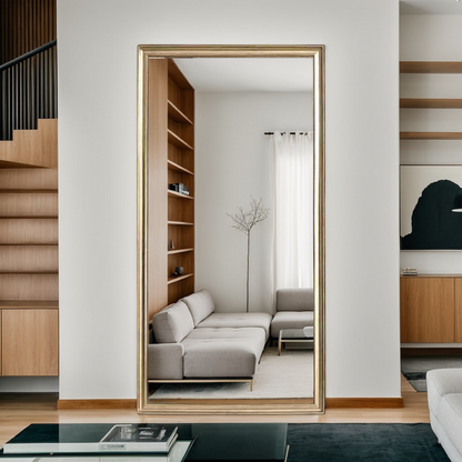 32*70inch full-body floor mirror with Artificial wood frame, elegant design and durability, a must-have for bedrooms, clothing stores and salons