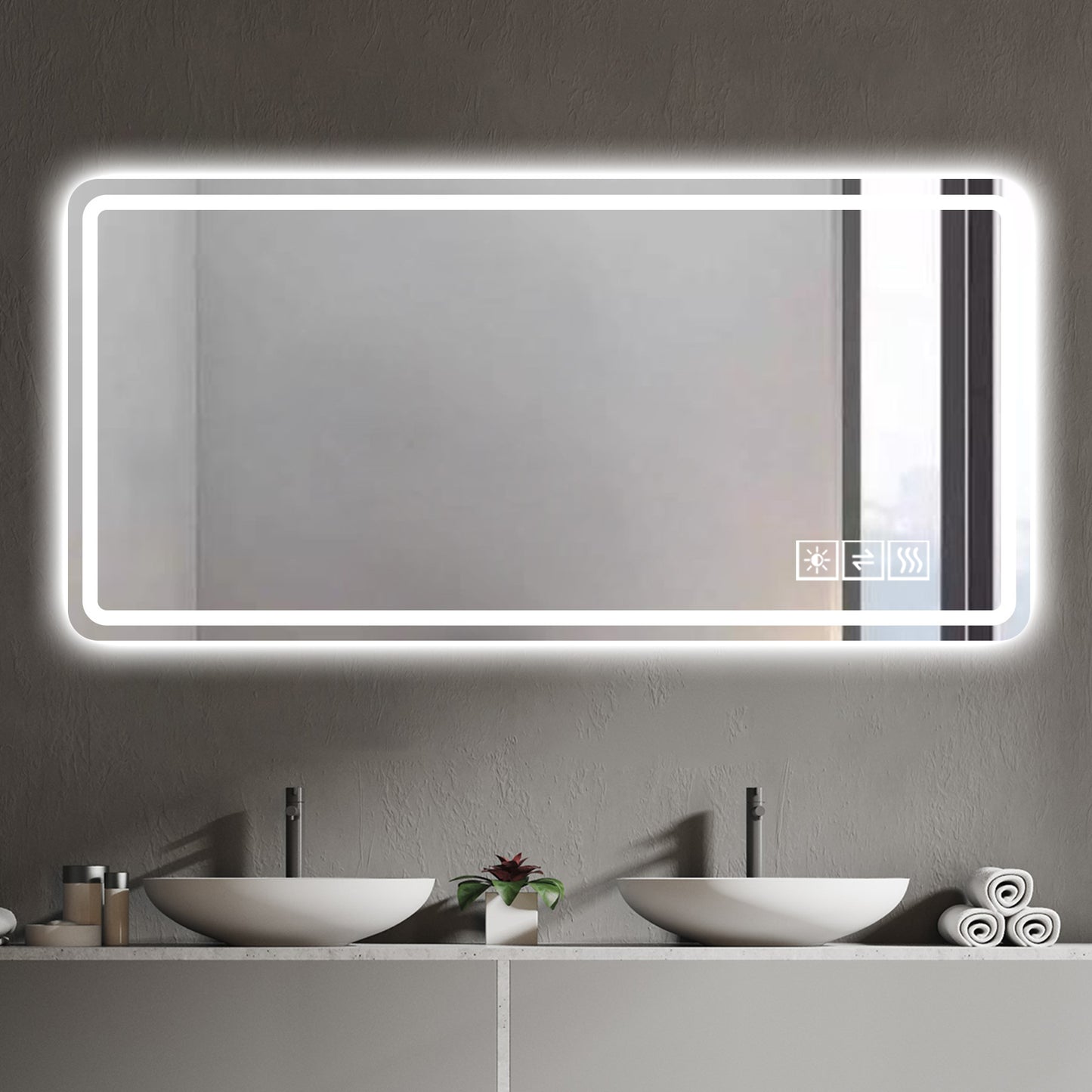 28*60inch LED Bathroom Vanity Mirror ,wall mirror,Anti-Fog, Dimmable,Shatter-Proof Tempered Glass, Ideal for Bathroom Wall Decor, Beauty Makeup and Shaving