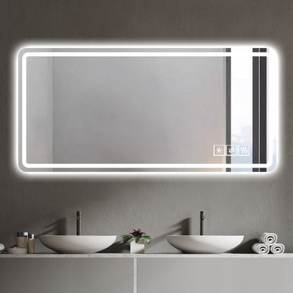 28*60inch LED Bathroom Vanity Mirror ,wall mirror,Anti-Fog, Dimmable,Shatter-Proof Tempered Glass, Ideal for Bathroom Wall Decor, Beauty Makeup and Shaving