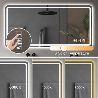 28*60inch LED Bathroom Vanity Mirror ,wall mirror,Anti-Fog, Dimmable,Shatter-Proof Tempered Glass, Ideal for Bathroom Wall Decor, Beauty Makeup and Shaving