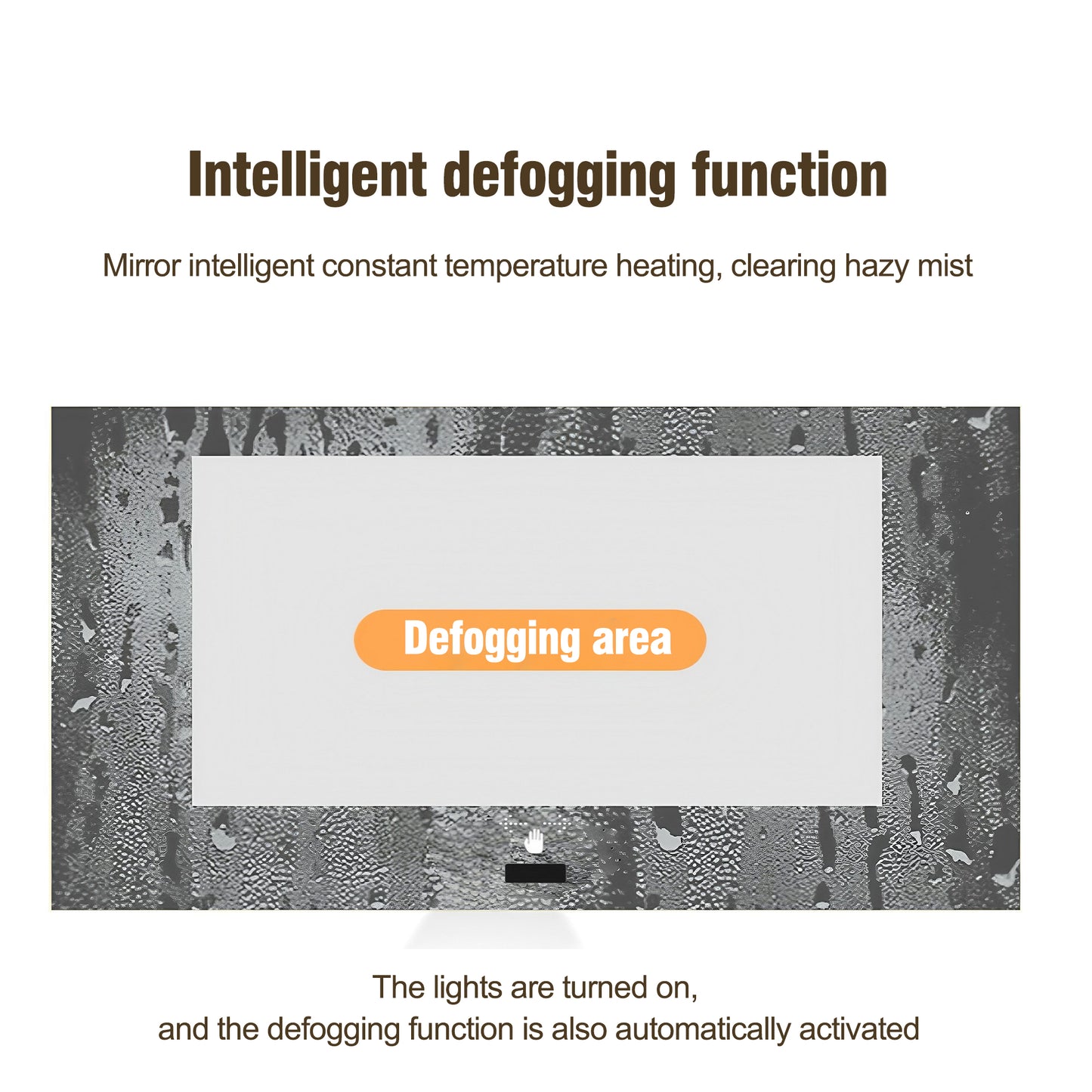 Frameless bathroom mirror with light, LED backlit mirror, tri-color dimming, anti-fog function, waterproof, smart sensor