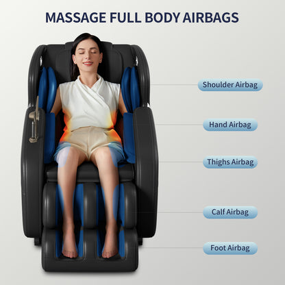Zero Gravity Massage Chair with Airbags, Adjustable Intensity & 6 Auto Programs TJX-A-SS02