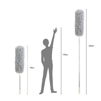 Extendable Grey Duster – 97'' Reach, Bendable Head & Washable Design