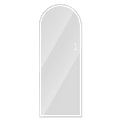 Arch Design LED Full Length Mirror, Dimmable, High Definition, Explosion-Proof, Silver, 65" x 21"