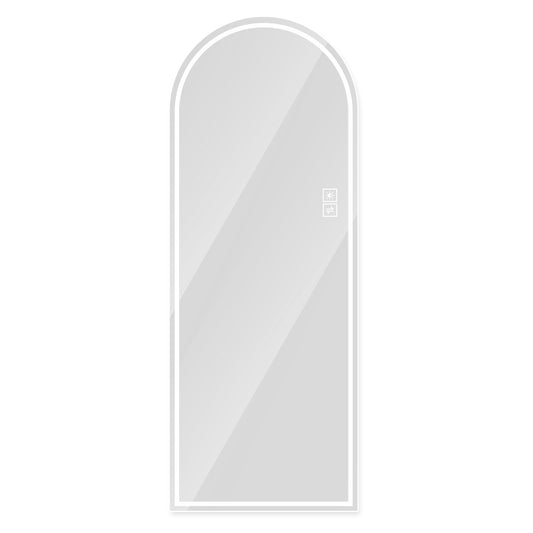 Arch Design LED Full Length Mirror, Dimmable, High Definition, Explosion-Proof, Silver, 65" x 21"