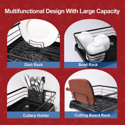Stainless Steel Dish Drainer – Non-Slip, 270° Rotating Drain Plate with Removable Design