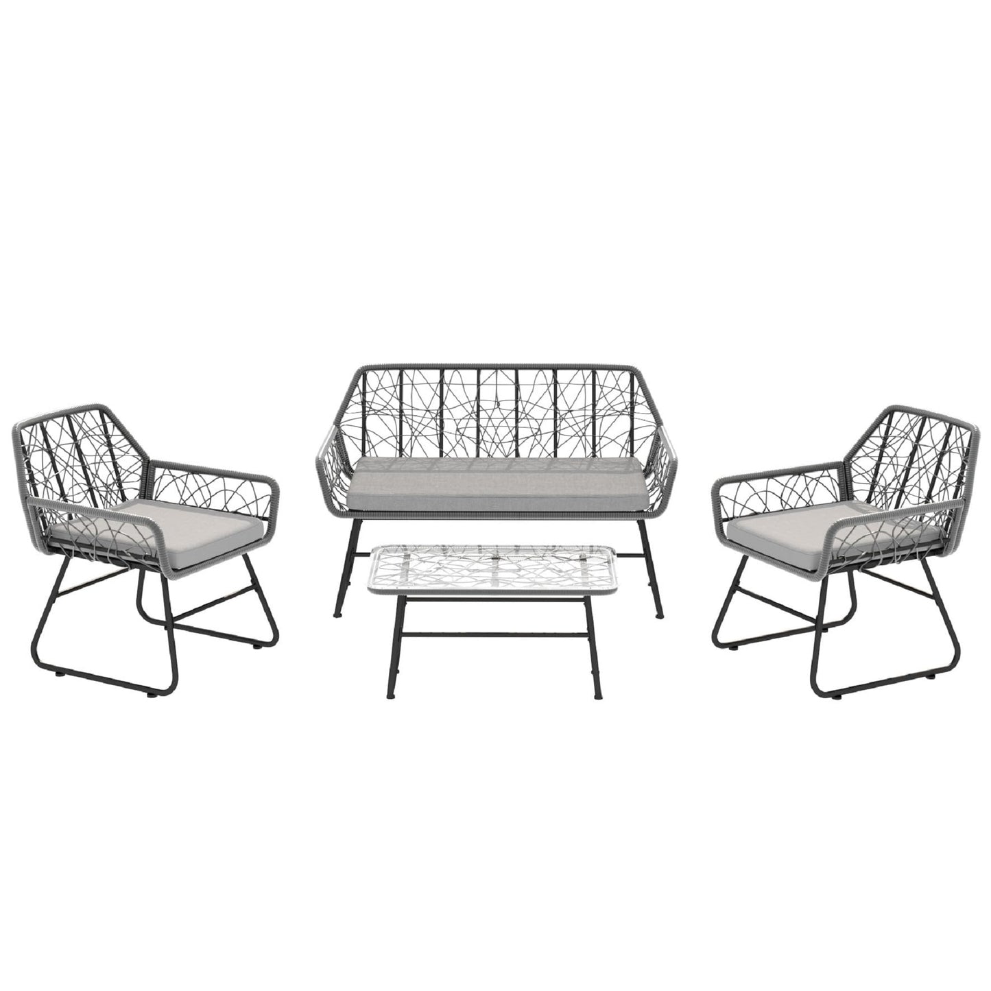 4-Piece Wicker Weave Leisure Set – Unique Handcrafted Design