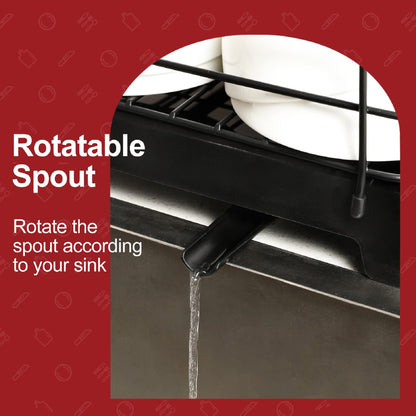 Stainless Steel Dish Drainer – Non-Slip, 270° Rotating Drain Plate with Removable Design